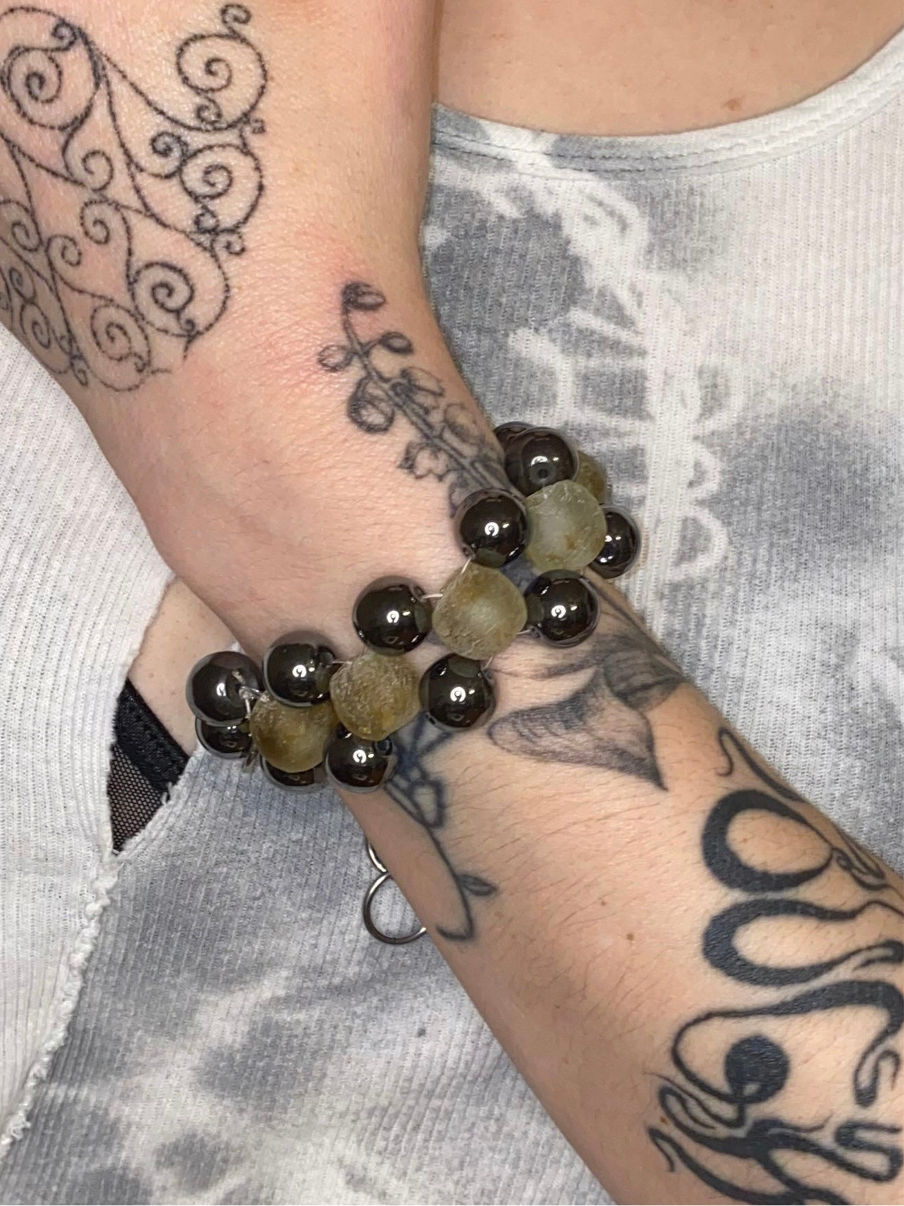 Glass + Hematite Bracelet